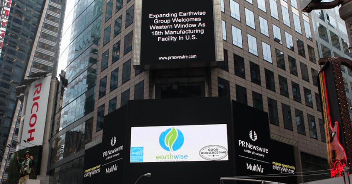 Earthwise Windows New York Times Billboard welcomes Western Window
