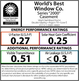 Example of an NFRC window label, sourced from nfrc.org.